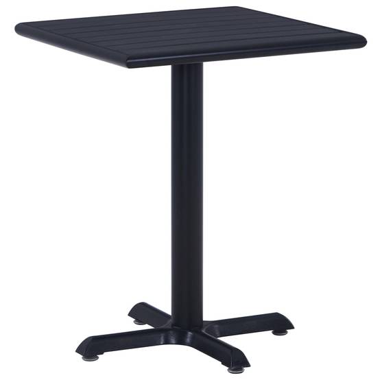 Table de jardin métal et bois plastique noir 60 x 60 x 75 cm - PANGIVO - Image 1