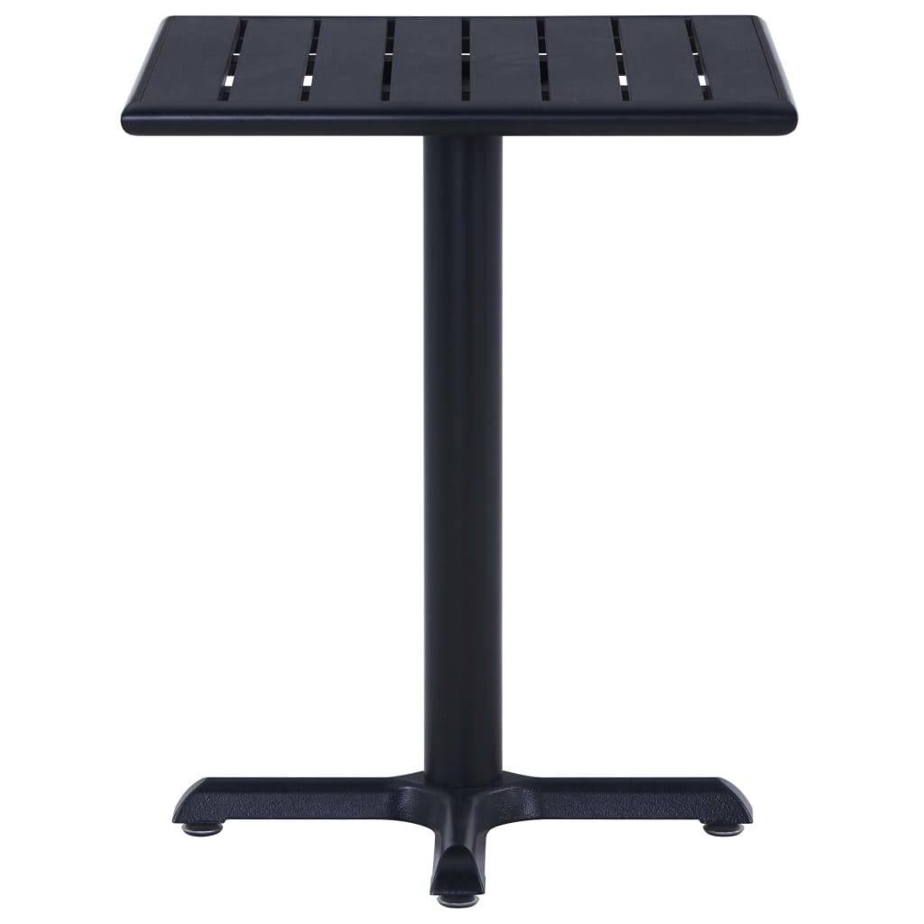 Table de jardin métal et bois plastique noir 60 x 60 x 75 cm - PANGIVO - Image 3