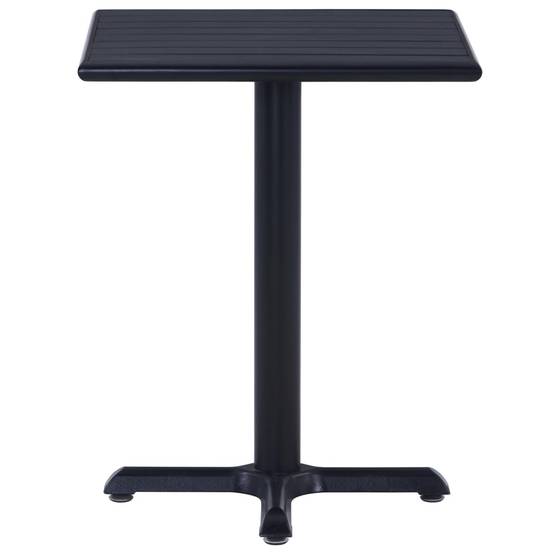 Table de jardin métal et bois plastique noir 60 x 60 x 75 cm - PANGIVO - Image 2