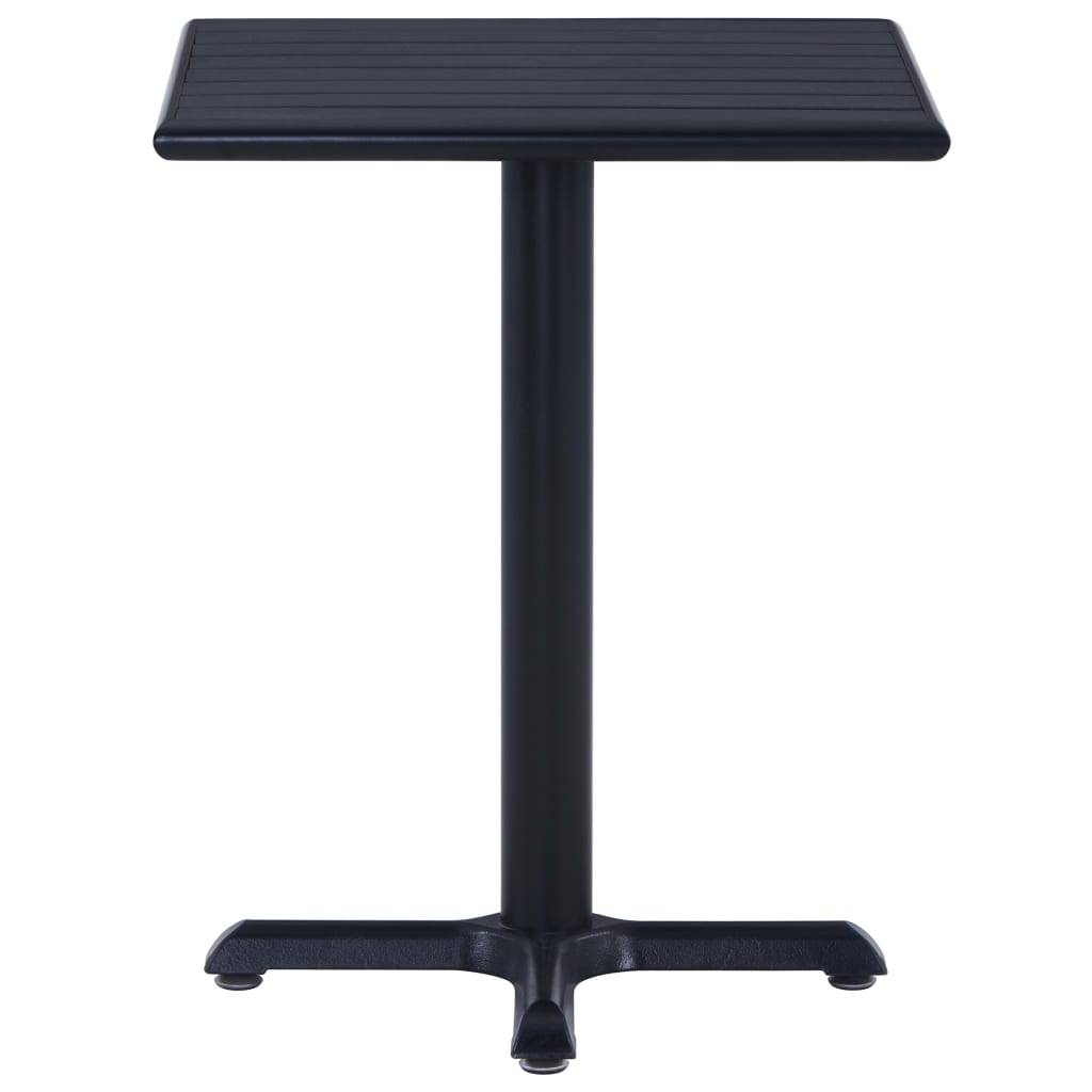 Table de jardin métal et bois plastique noir 60 x 60 x 75 cm - PANGIVO - Image 2
