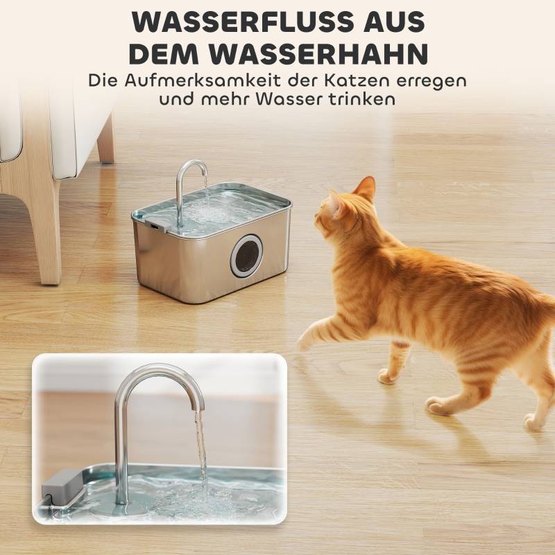 ComfortXL - Fontaine à Eau Chat Inox 3,2L Distributeur Silencieux Filtre Charbon LED - ComfortXL Pet Living - Image 4