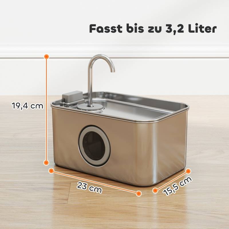 ComfortXL - Fontaine à Eau Chat Inox 3,2L Distributeur Silencieux Filtre Charbon LED - ComfortXL Pet Living - Image 2