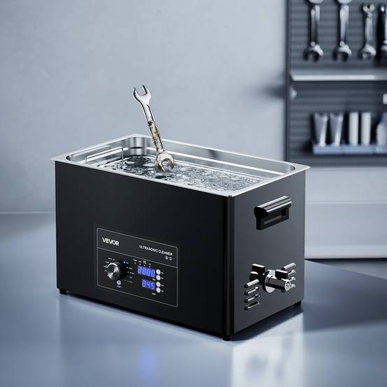 Vevor - VEVOR Nettoyeur à ultrasons 30 L, inox 304, 40 kHz, 10 transducteurs, panier et boule de nettoyage, pour bijoux, montres, pièces - Image 8