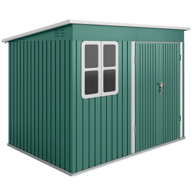 ComfortXL - Abri de jardin acier galvanisé extérieur rangement outils avec fenêtre 4,13m² vert - ComfortXL Outdoor Living - Image 2