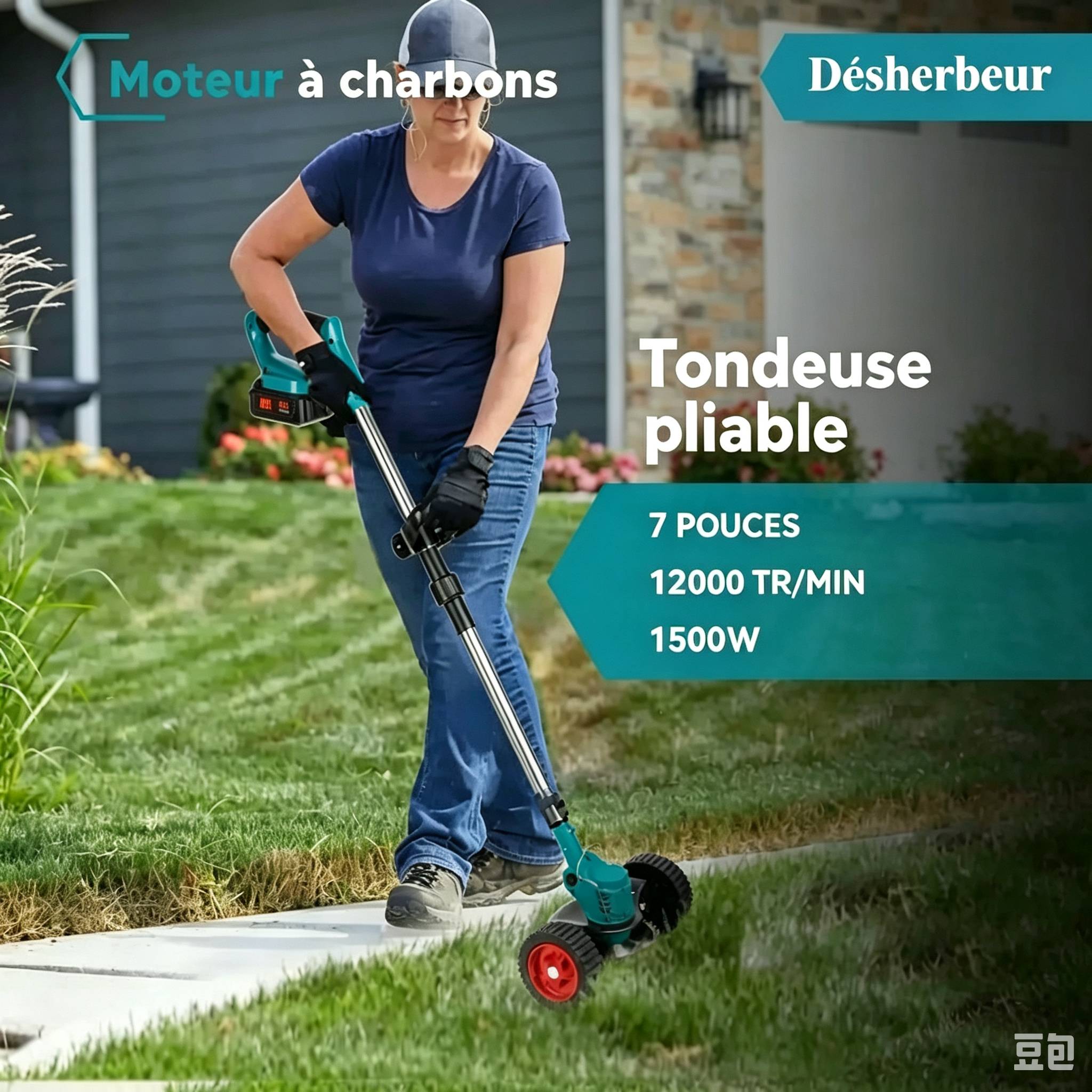 Sans Marque - Tondeuse à gazon sans fil avec deux accessoires Traumheim - Image 4