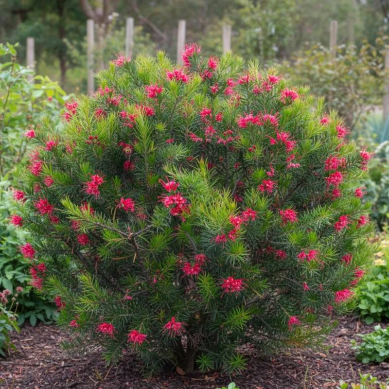 Grévilléa à feuilles de genévrier, Grevillea à fleurs Rose - feuillage Persistant - Pot de 7,5L - 40/60 cm-  hauteur à maturité De 0,50 m à 1,00 m - Image 3