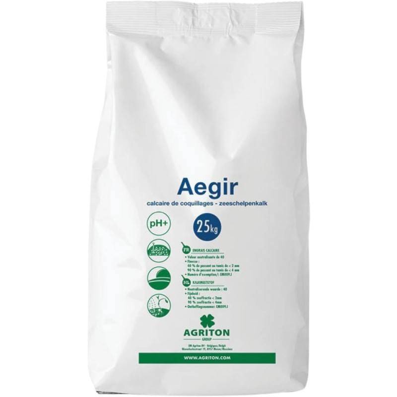 Ferme Du Moutta - Aegir calcaire naturel pour équilibrer le pH du sol, sac de 25 kg