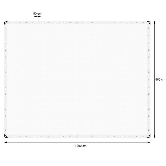 Bâche de Protection Imperméable à l'Eau avec Oeillets - 8x10m 80m² 180g/m² - Polyéthylène PE Blanc - Résistant à la Moisissure - Image 5