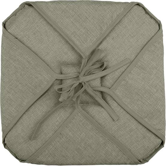 Galette de chaise 4 rabats 40 x 40 cm lichen chinee - Image 2
