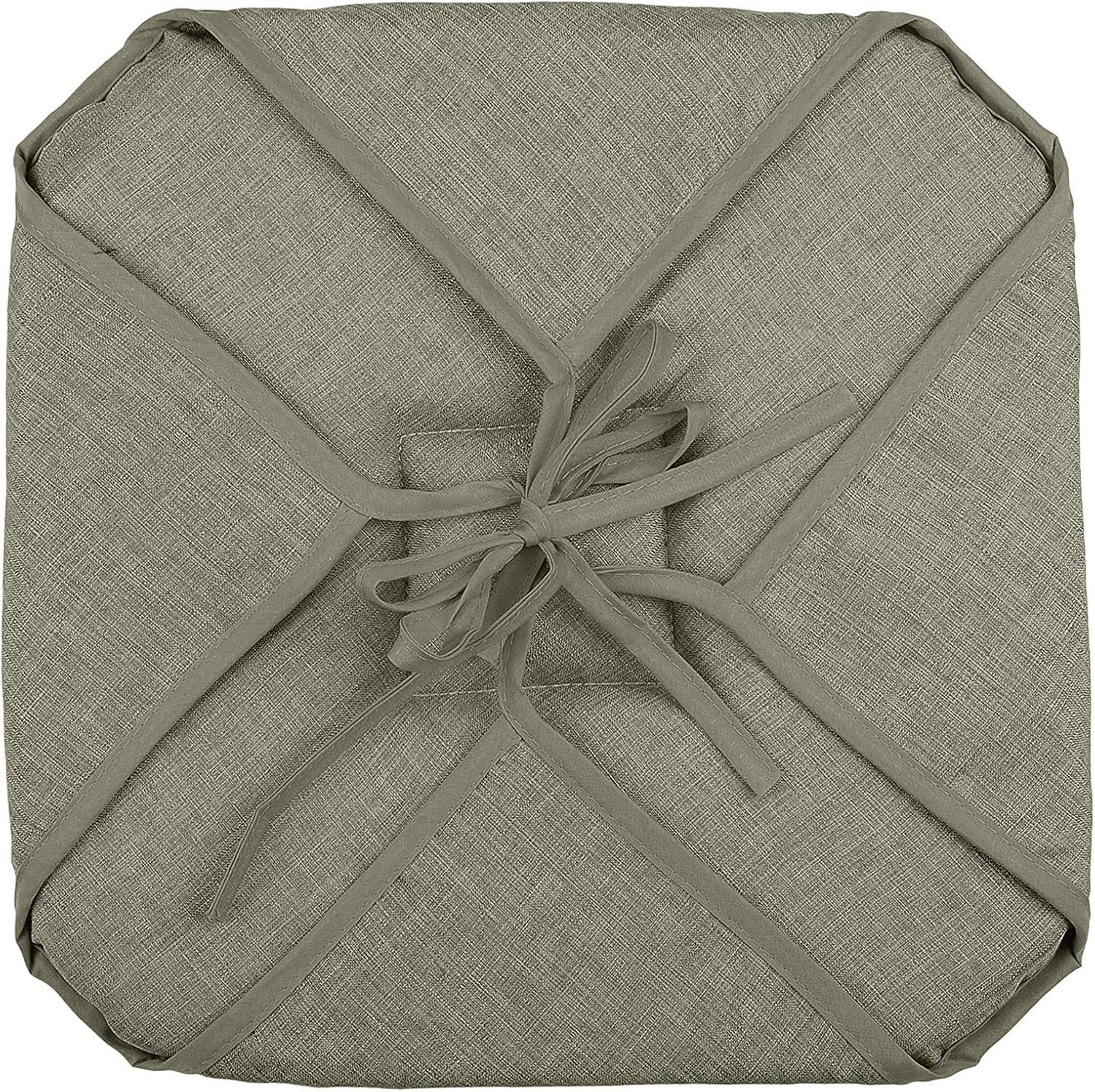 Galette de chaise 4 rabats 40 x 40 cm lichen chinee - Image 2