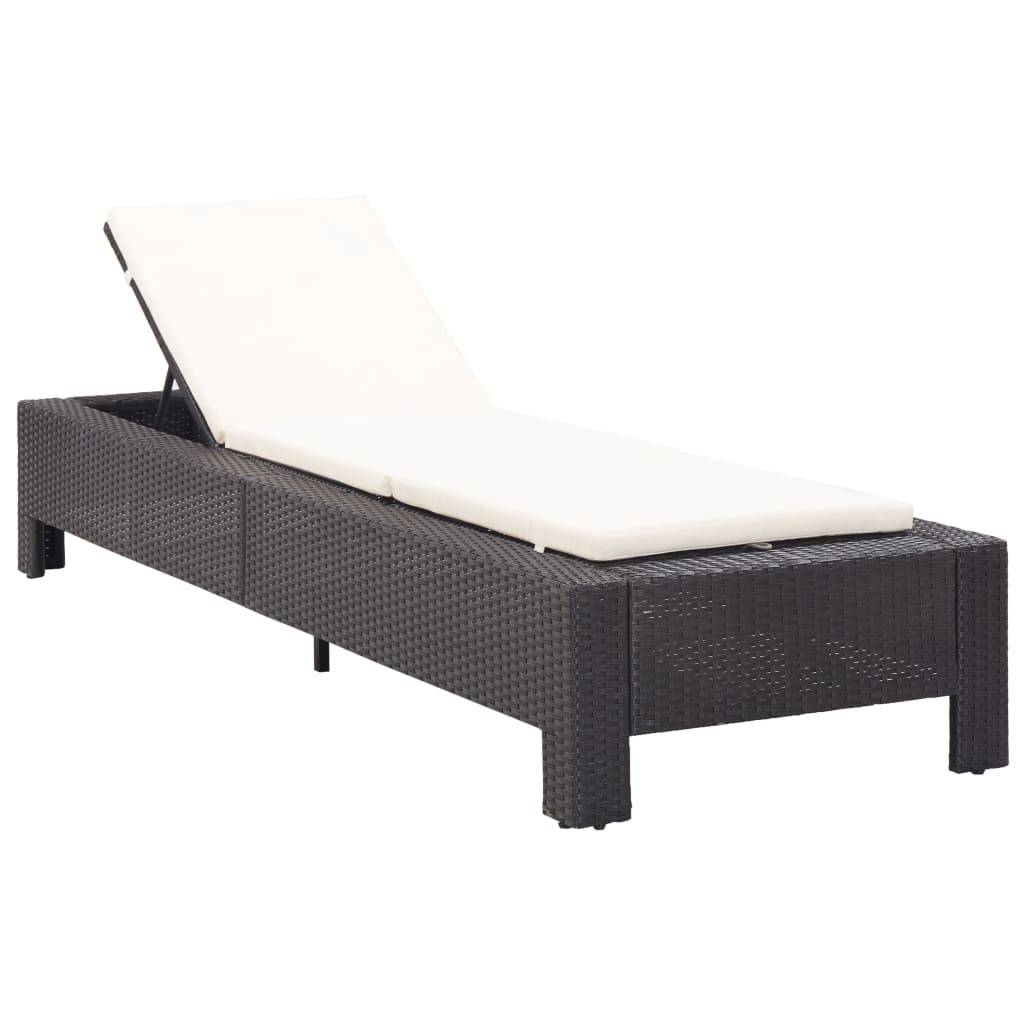 Vidaxl - Transat avec coussin Noir Résine tressée vidaXL 46234 - Image 1