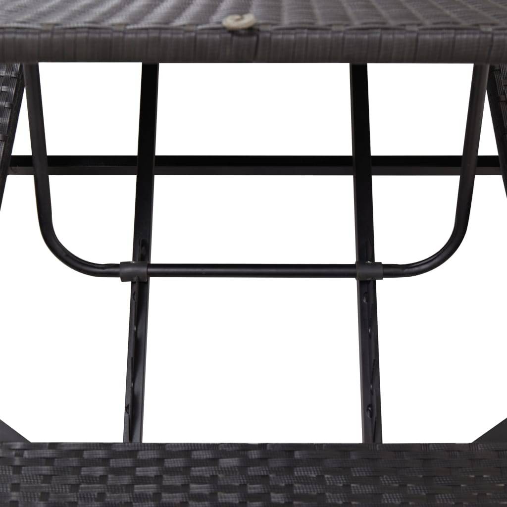 Vidaxl - Transat avec coussin Noir Résine tressée vidaXL 46234 - Image 5