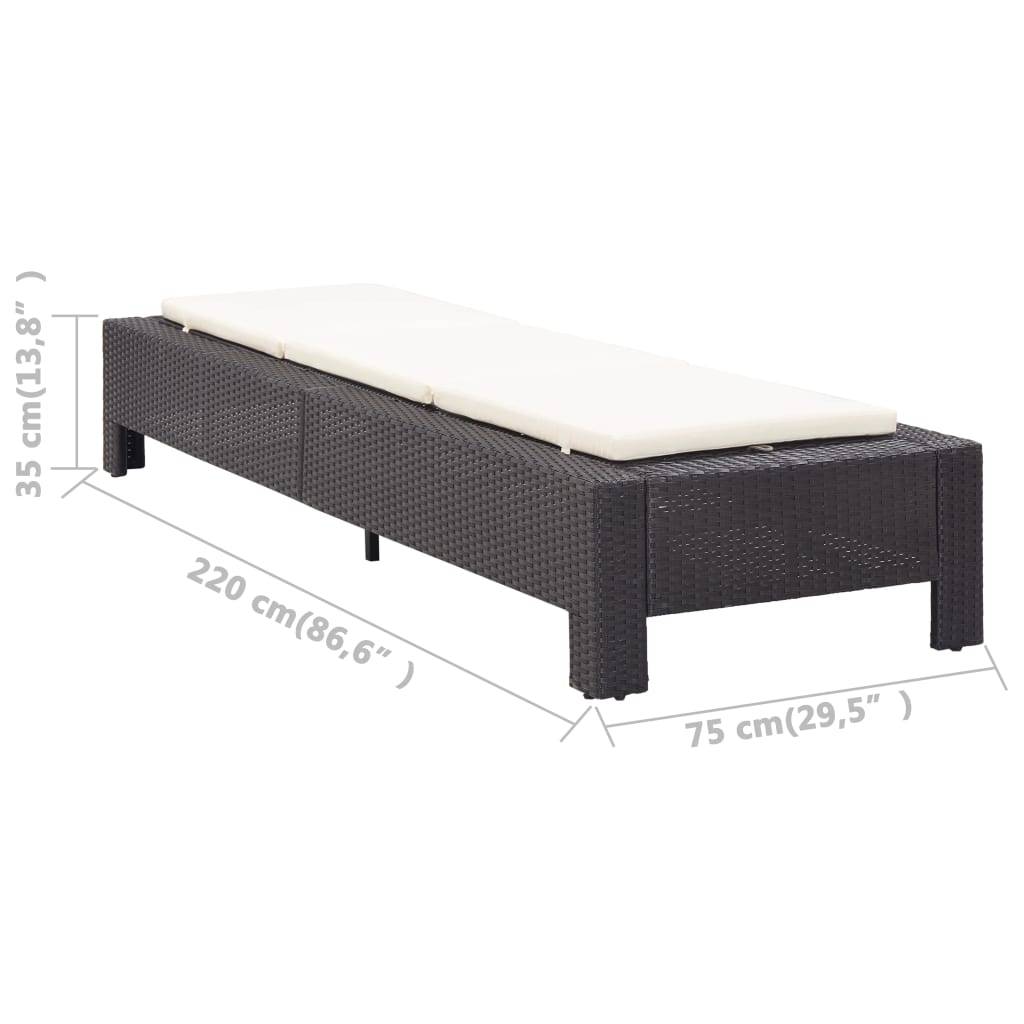 Vidaxl - Transat avec coussin Noir Résine tressée vidaXL 46234 - Image 3