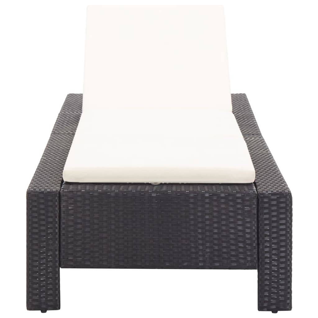 Vidaxl - Transat avec coussin Noir Résine tressée vidaXL 46234 - Image 6