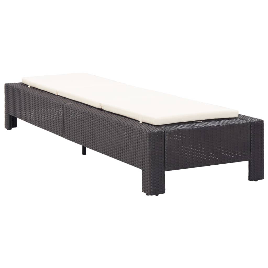 Vidaxl - Transat avec coussin Noir Résine tressée vidaXL 46234 - Image 2