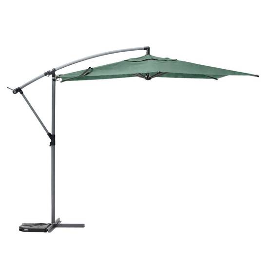 Hesperide - Parasol déporté rond "Manoa" vert olive & gris quartz 3m en aluminium traité époxy Hespéride - Image 2