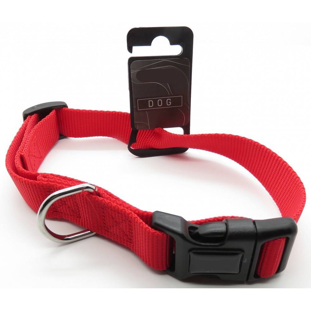 Collier nylon, 50 - 60  cm, 25 mm, rouge, pour chien. - Image 1