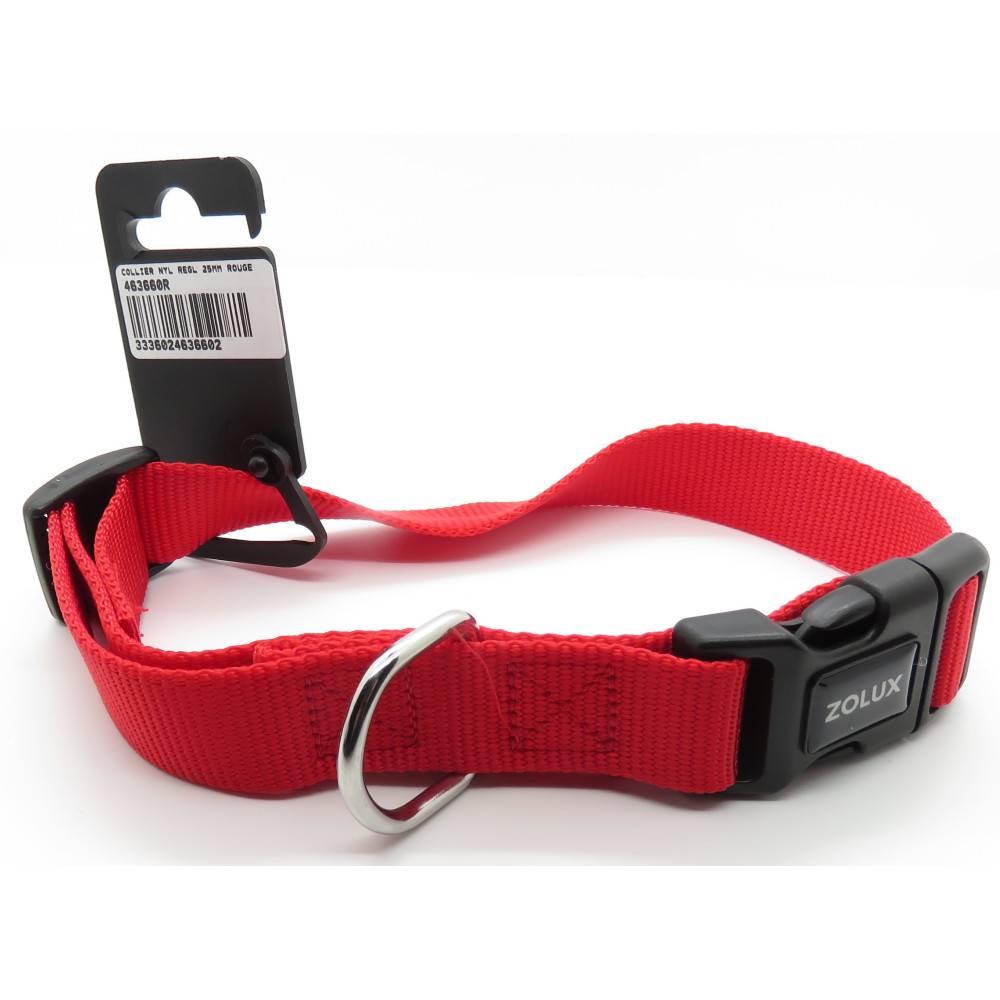 Collier nylon, 50 - 60  cm, 25 mm, rouge, pour chien. - Image 3