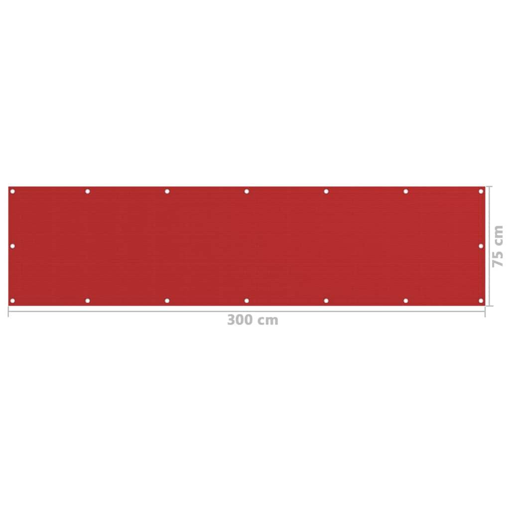 Helloshop26 - Écran de balcon brise pare vue protection confidentialité 75 x 300 cm PEHD rouge - Image 5