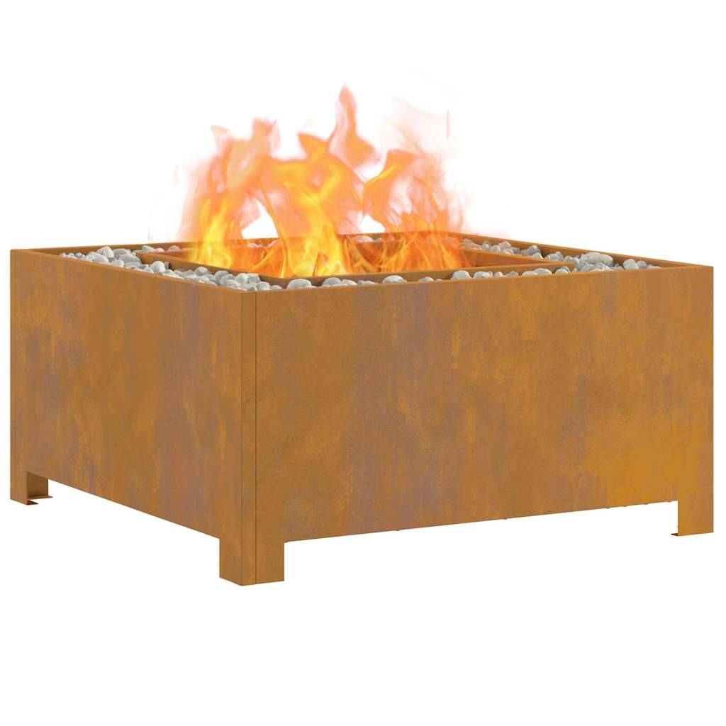 ComfortXL - Brasero carré en acier style industriel pour terrasse et jardin Marron 60cm – ComfortXL Outdoor Living - Image 3