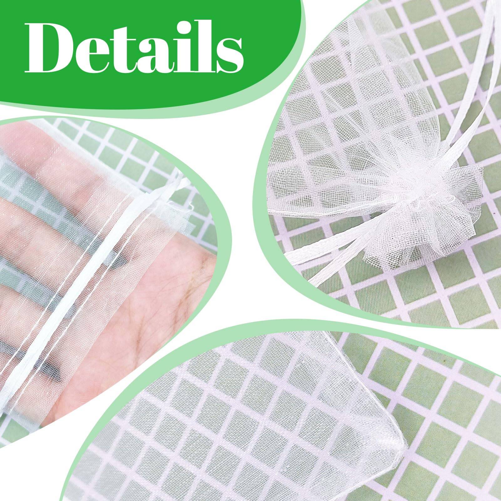 100 Pièces Sachet Organza avec Cordon de Serrage Sac de Protection de Raisins Réutilisable Jardin Protéger Sacs Protection pour Fruits-Lytech - Image 3