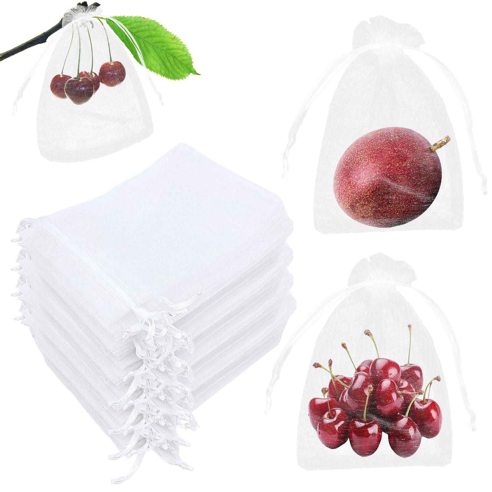 100 Pièces Sachet Organza avec Cordon de Serrage Sac de Protection de Raisins Réutilisable Jardin Protéger Sacs Protection pour Fruits-Lytech - Image 1