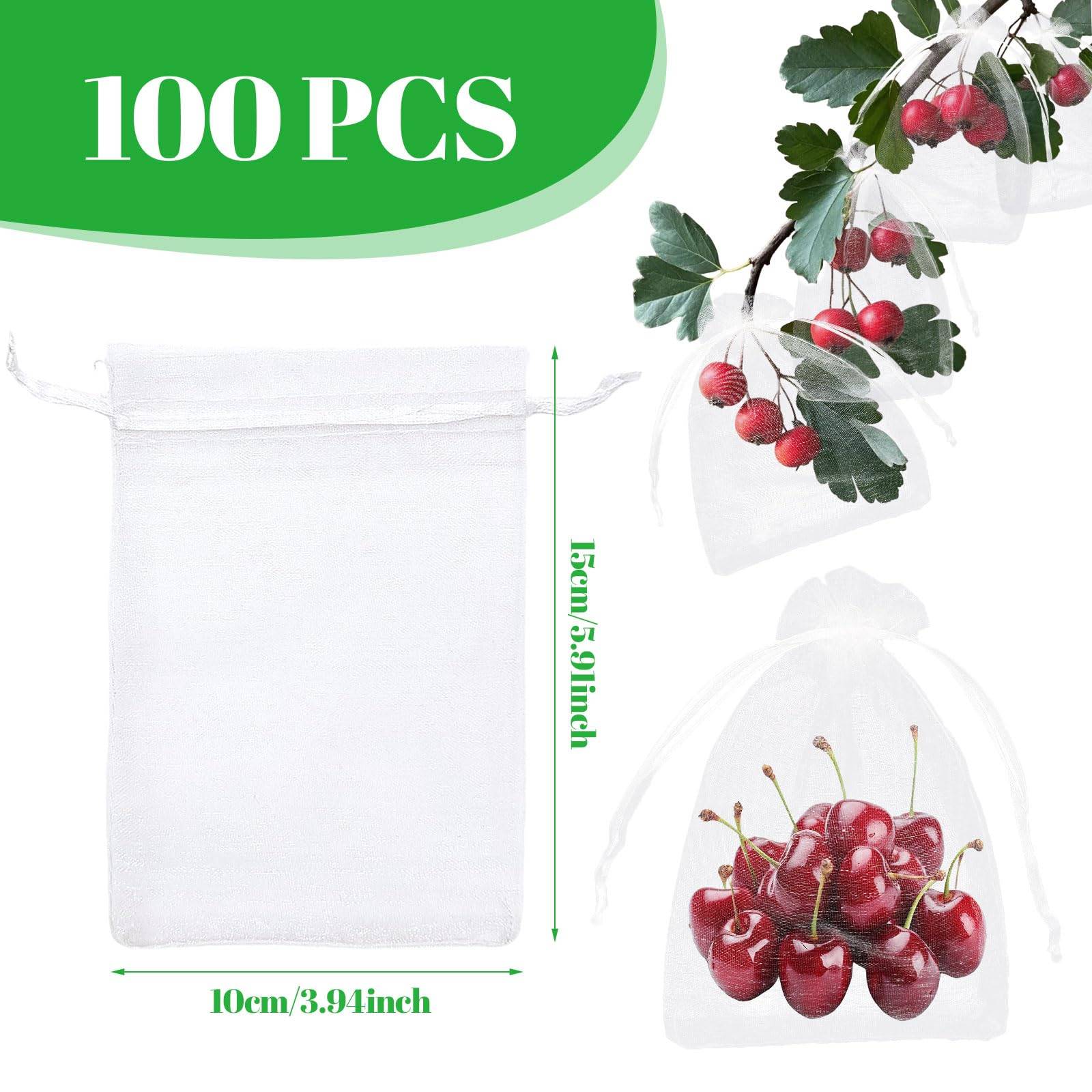 100 Pièces Sachet Organza avec Cordon de Serrage Sac de Protection de Raisins Réutilisable Jardin Protéger Sacs Protection pour Fruits-Lytech - Image 2