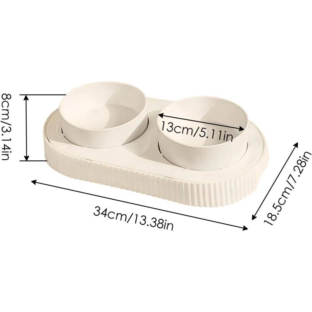Double Gamelle en Céramique pour Chats Intérieurs ou Extérieurs Blanche - Lytech - Image 5