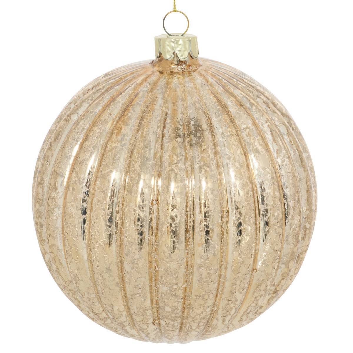 Feeric Christmas - Boule de Noël en verre striée dorée D. 120 mm - Feeric Lights & Christmas - Image 2