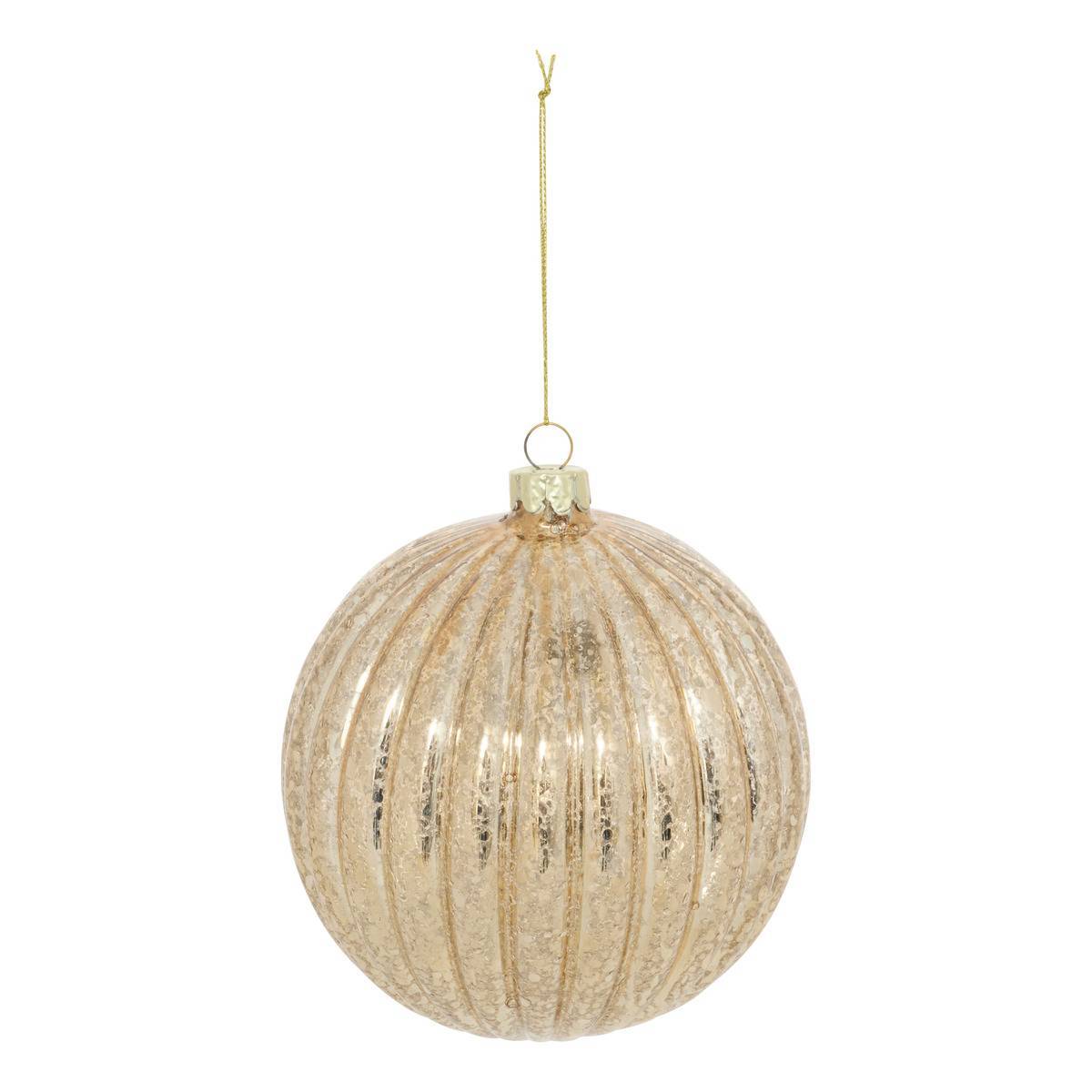 Feeric Christmas - Boule de Noël en verre striée dorée D. 120 mm - Feeric Lights & Christmas - Image 1