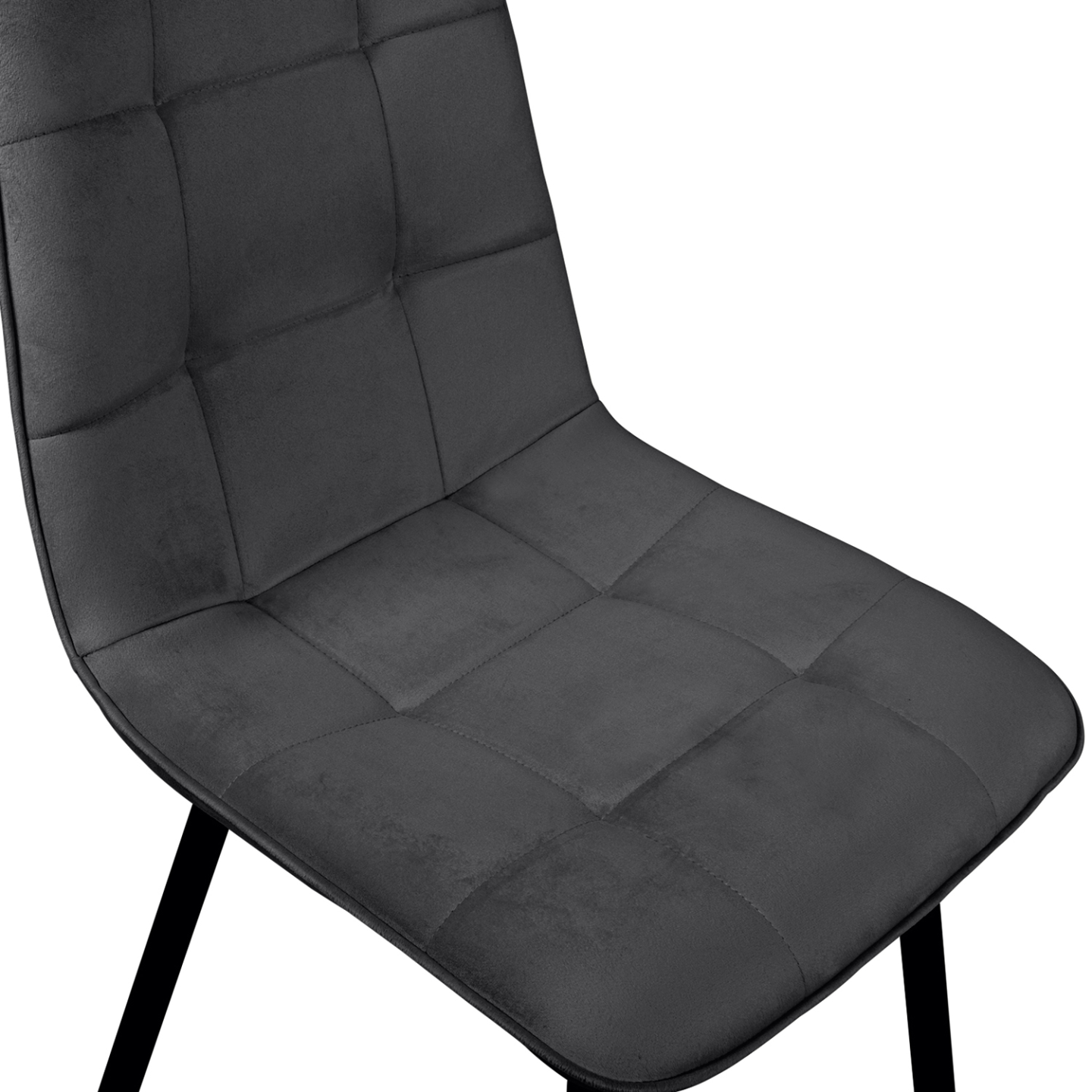 Lot de 6 chaises MILA en velours gris foncé pour salle à manger - Image 6