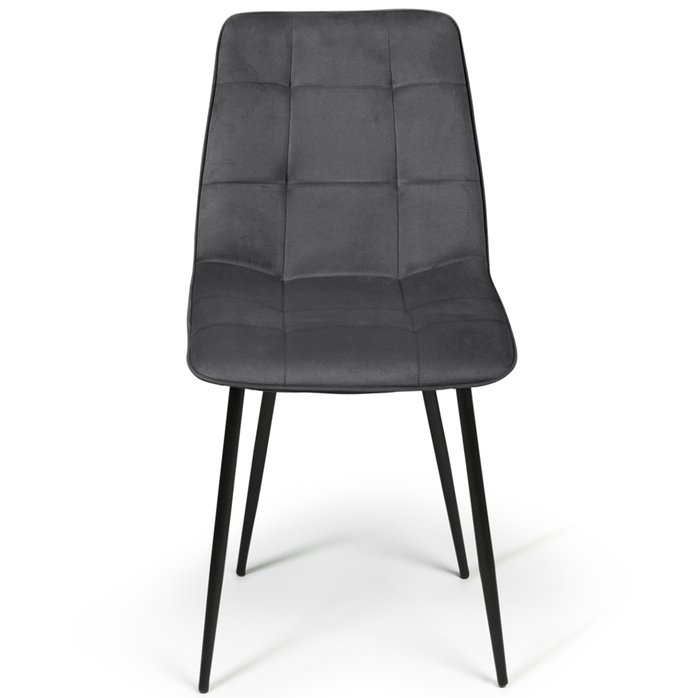 Lot de 6 chaises MILA en velours gris foncé pour salle à manger - Image 3