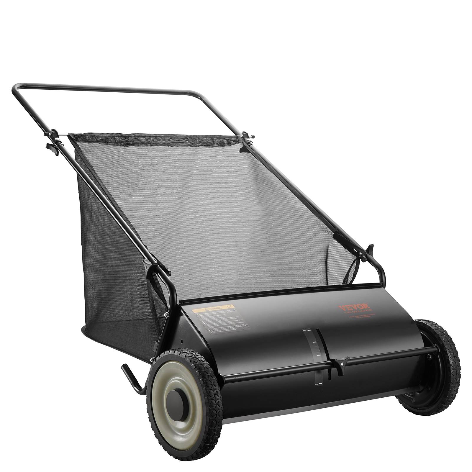 VEVOR Balayeuse à gazon 198L, largeur 66cm, brosse réglable, pour feuilles et débris secs. - Image 1