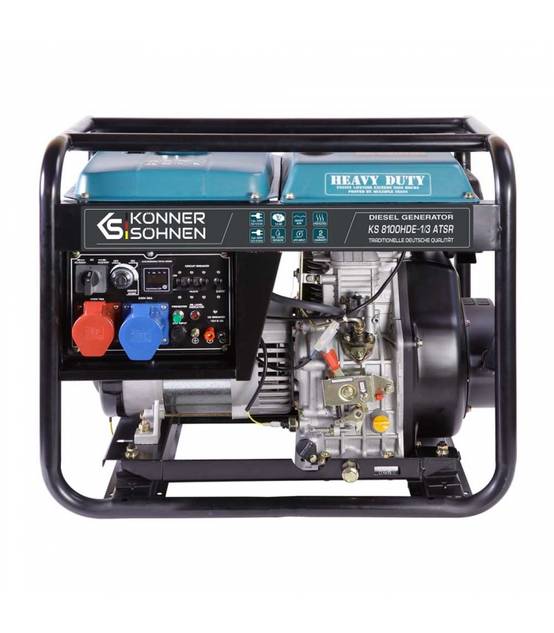 Générateur diesel moteur 456cc commutateur 230/400V 6,5kW"Könner & Söhnen" KS 8100HDE-1/3 ATSR - Image 1