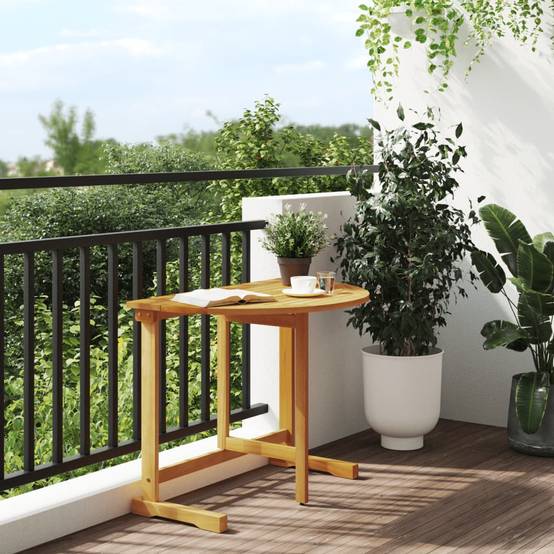 Table de Balcon Pliante Murale 90x60cm en Bois d'Acacia Massif, Solution Gain de Place Intelligente – ComfortXL Outdoor Living - Image 3