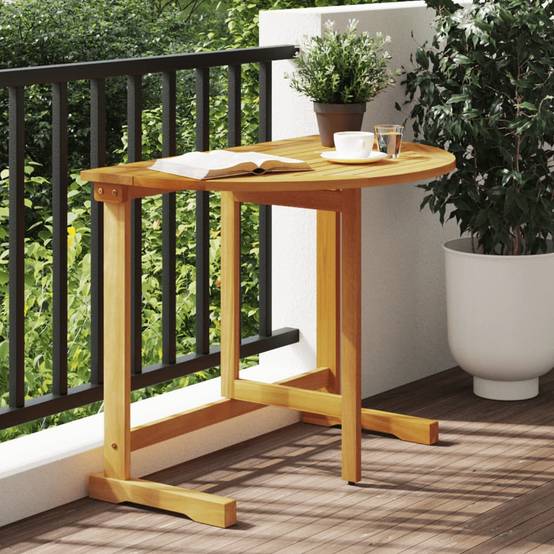 Table de Balcon Pliante Murale 90x60cm en Bois d'Acacia Massif, Solution Gain de Place Intelligente – ComfortXL Outdoor Living - Image 1