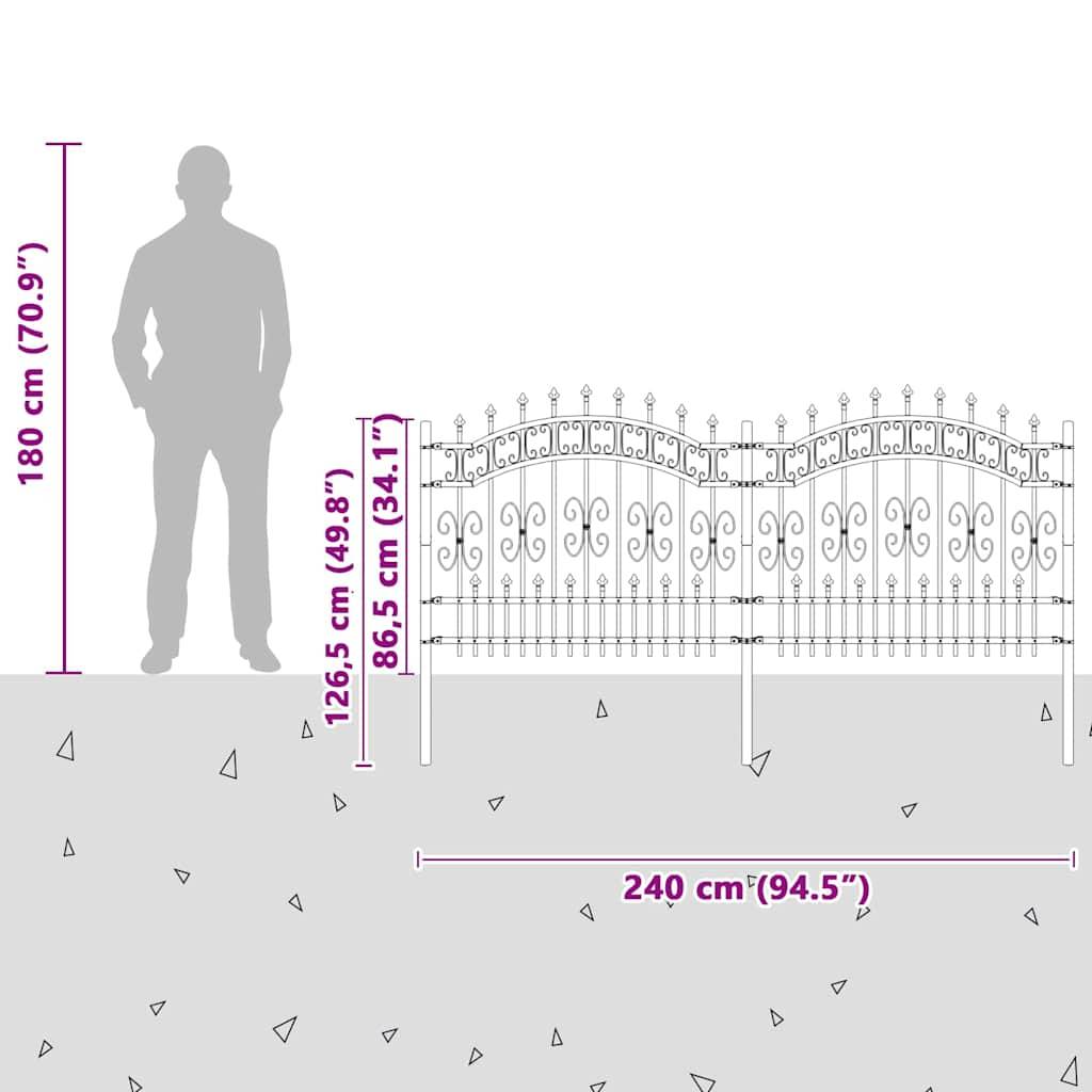Clôture de jardin - Panneau de clôture - Palissade Gris 140 cm Acier peint par poudre g559 - Image 6