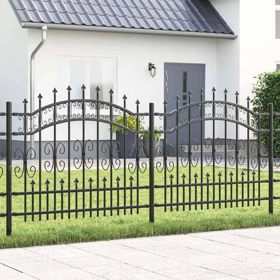 Clôture de jardin - Panneau de clôture - Palissade Gris 140 cm Acier peint par poudre g559 - Image 2