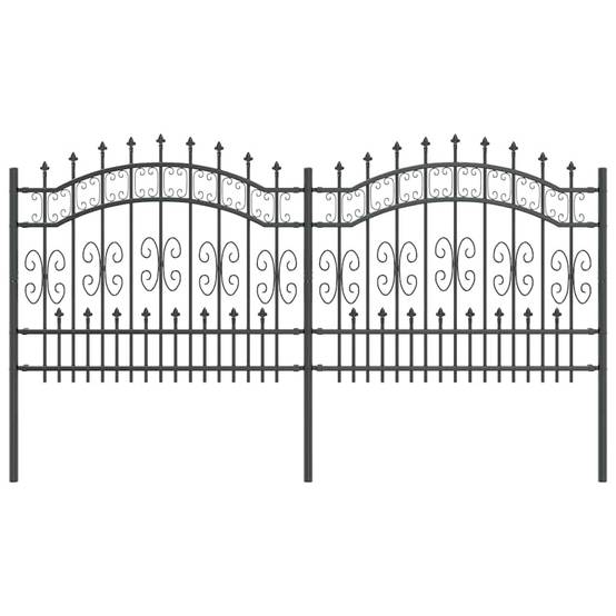 Clôture de jardin - Panneau de clôture - Palissade Gris 140 cm Acier peint par poudre g559 - Image 1