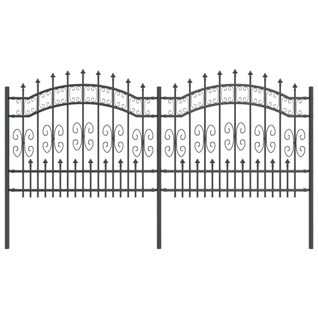 Clôture de jardin - Panneau de clôture - Palissade Gris 140 cm Acier peint par poudre g559 - Image 1