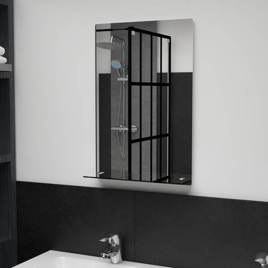 Miroir mural avec étagère 40x60 cm Verre trempé Maison Chic - Image 2
