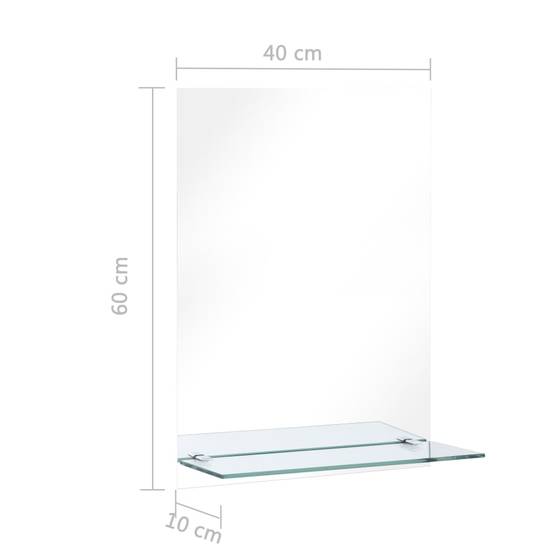 Miroir mural avec étagère 40x60 cm Verre trempé Maison Chic - Image 6