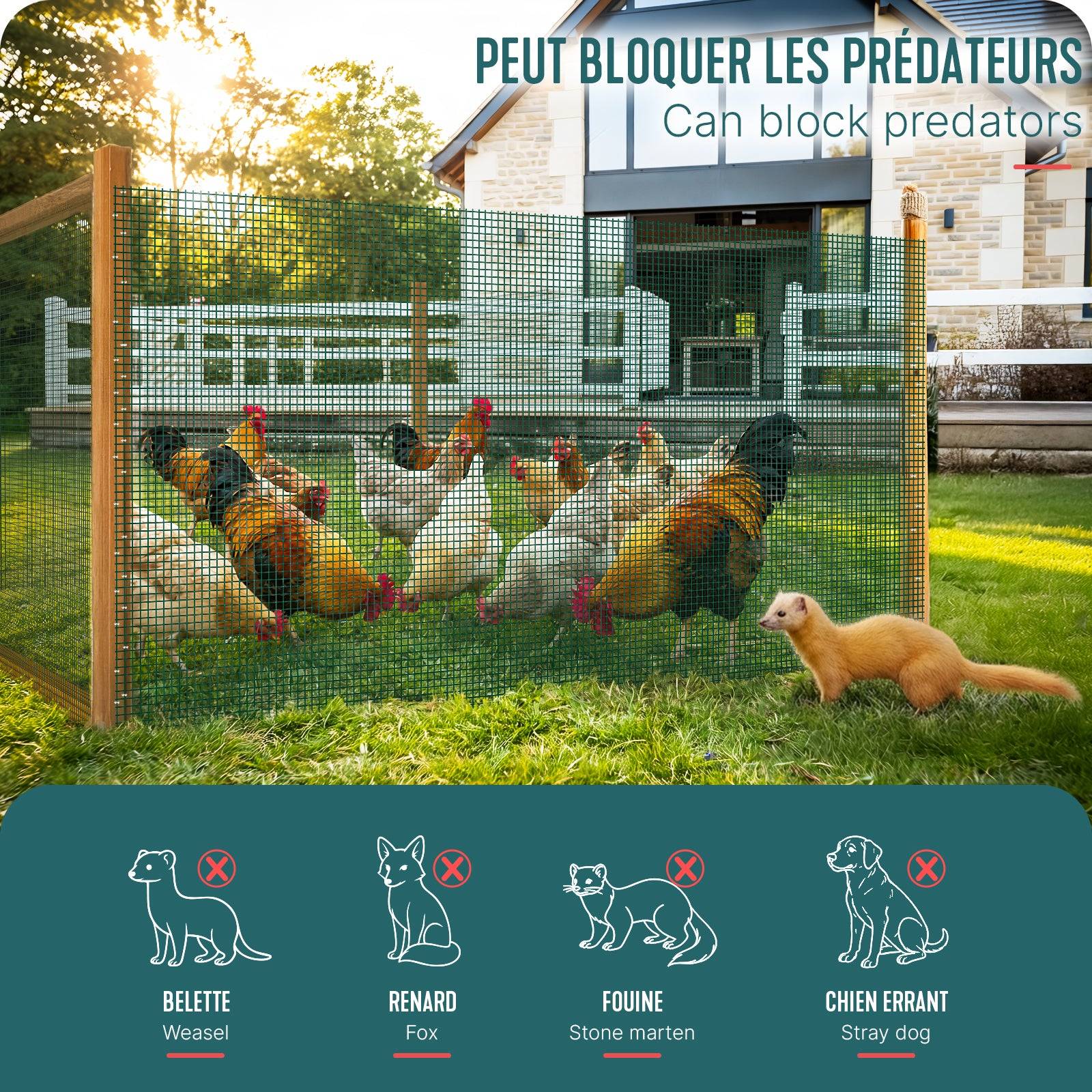 Grillage soudé plastifié PVC rouleau 0.5x10m vert - Maille 13mm Fil 0.8mm - Treillis et clôture métallique VOUNOT® - Image 5