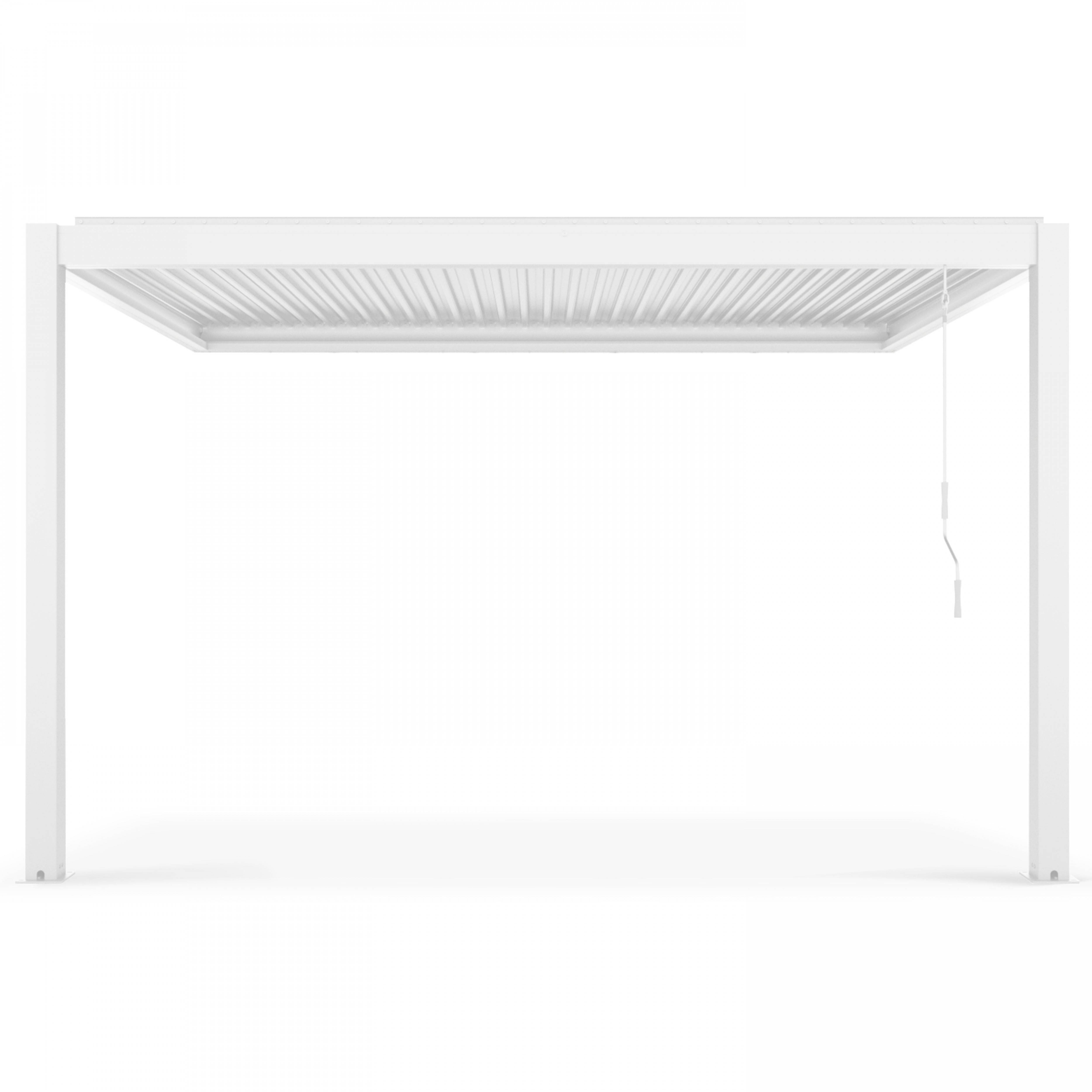 Oviala - Pergola bioclimatique adossée blanche en aluminium 3x4 m Oia - Oviala - Image 3