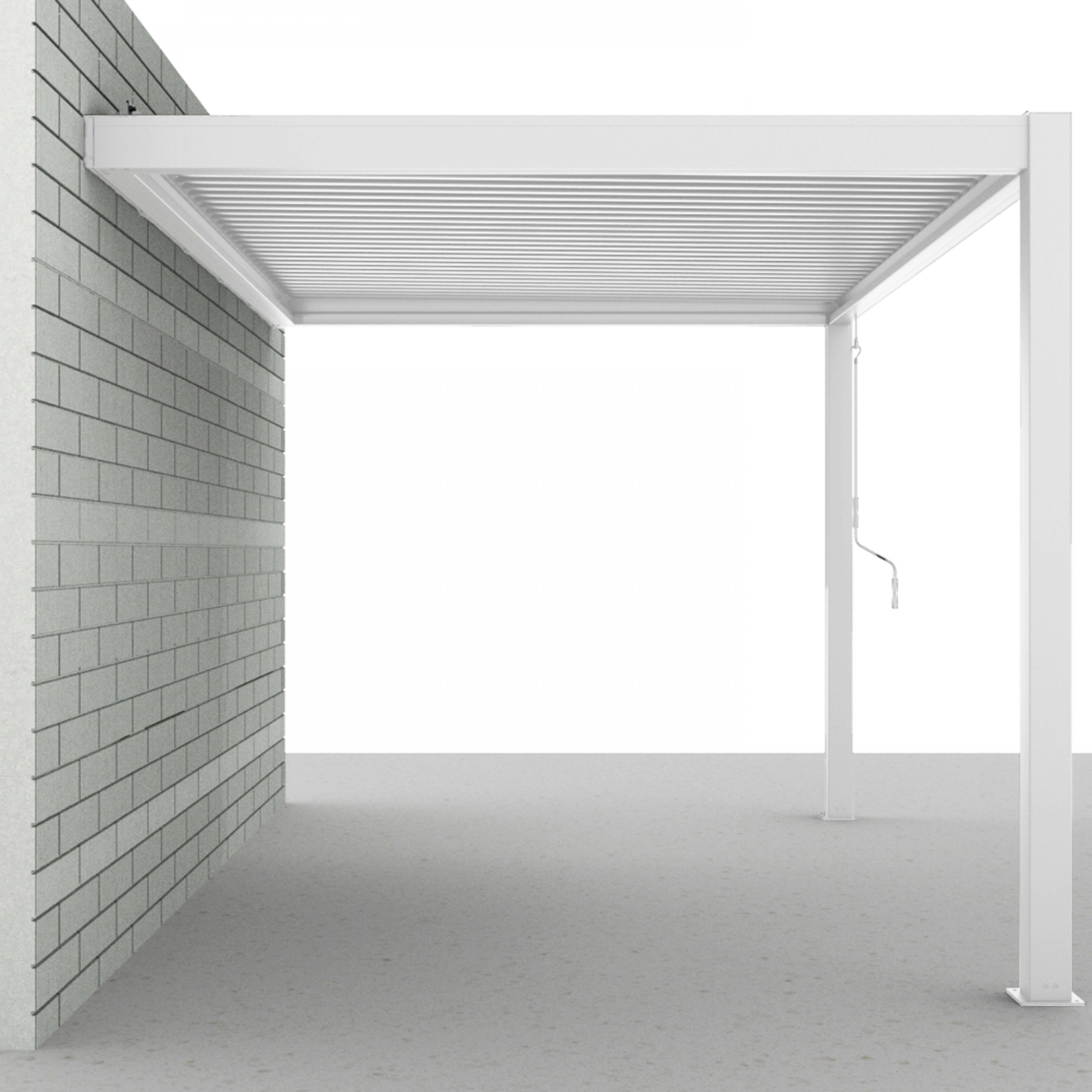 Oviala - Pergola bioclimatique adossée blanche en aluminium 3x4 m Oia - Oviala - Image 4