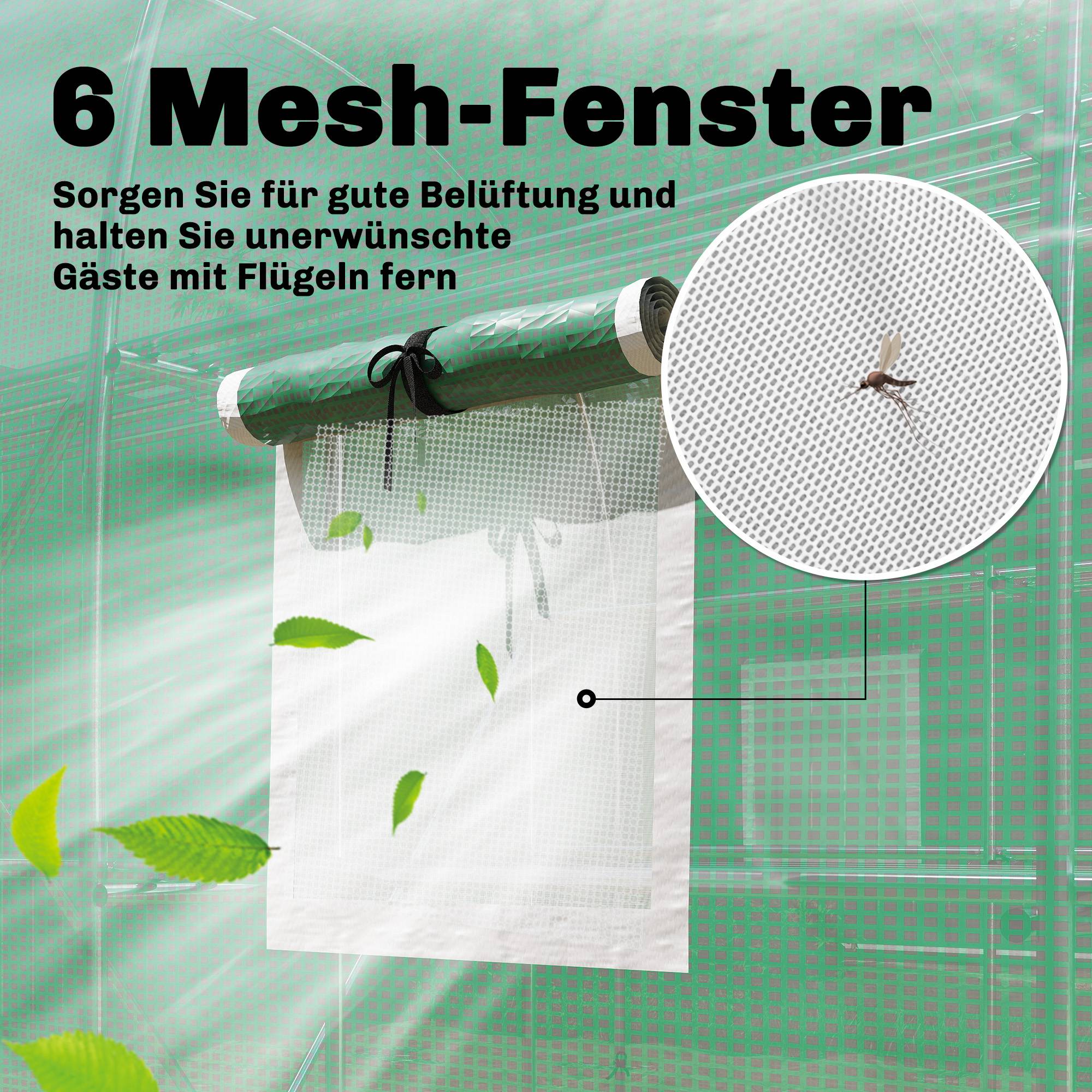 Serre de jardin acier galvanisé et PE pour potager avec étagères intégrées 275x198x191cm vert - ComfortXL Outdoor Living - Image 10