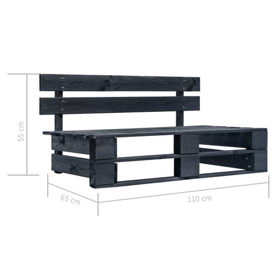 ComfortXL - Banc Design Palette Bois Pin Imprégné pour Salon de Jardin Noir 110 cm – ComfortXL Outdoor Living - Image 5