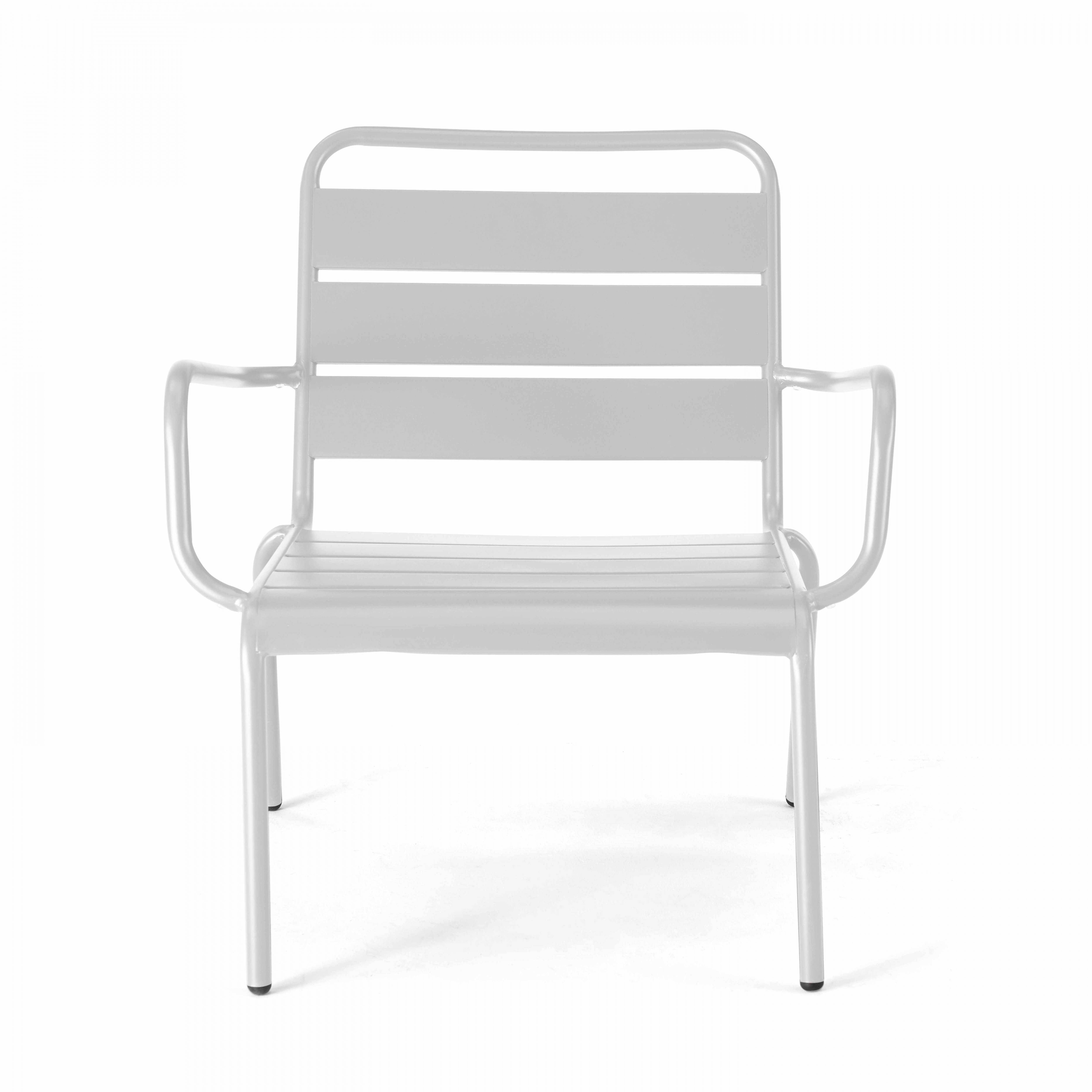 Oviala - Fauteuil de jardin bas relax acier blanc Palavas - Oviala - Image 5