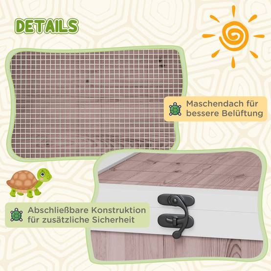 Enclos pour tortue bois marron 91 x 60.5 x 32 cm - PANGIVO - Image 8