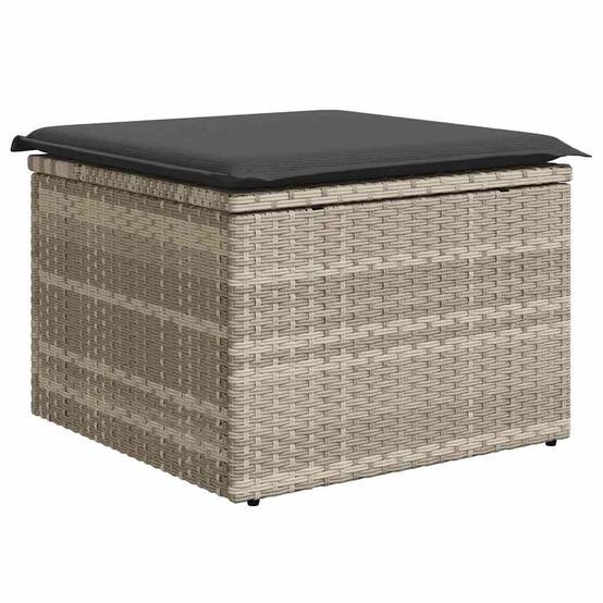 Salon de jardin 6 places polyrotin avec table relevable et rangement pour terrasse Gris Clair – ComfortXL Outdoor Living - Image 6